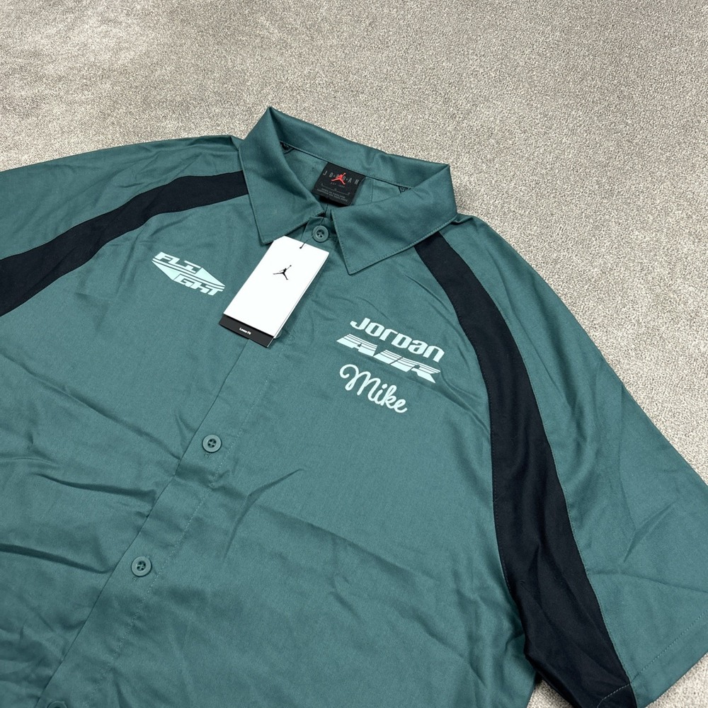 Nike Womens Air Jordan Button-Up Flight Club Shirt Sz. Large NEW FV7092-366